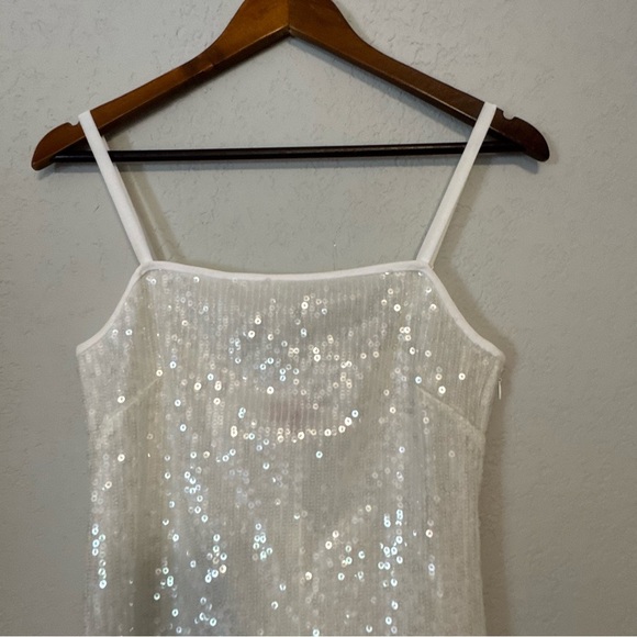 Women's STAUD White Sequin Mini Dress - Picture 3 of 9